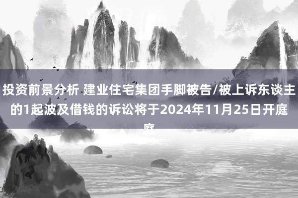 投资前景分析 建业住宅集团手脚被告/被上诉东谈主的1起波及借钱的诉讼将于2024年11月25日开庭