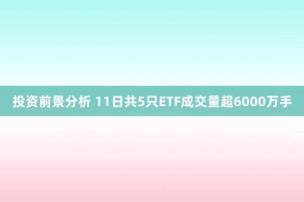 投资前景分析 11日共5只ETF成交量超6000万手