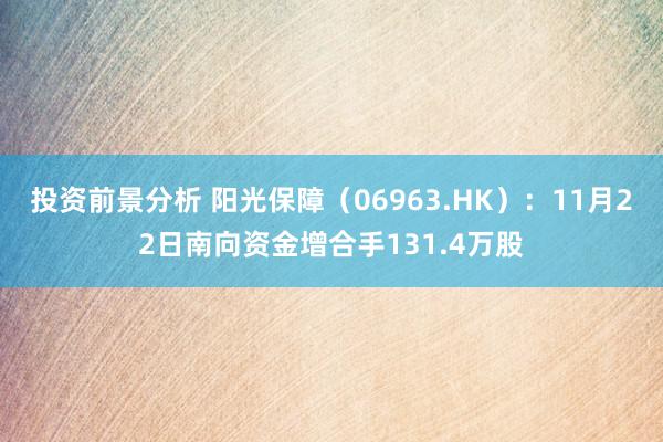 投资前景分析 阳光保障（06963.HK）：11月22日南向资金增合手131.4万股