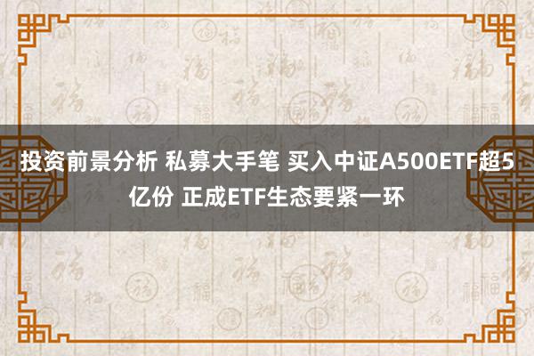 投资前景分析 私募大手笔 买入中证A500ETF超5亿份 正成ETF生态要紧一环