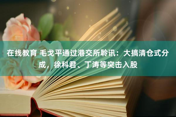 在线教育 毛戈平通过港交所聆讯：大搞清仓式分成，徐科君、丁涛等突击入股