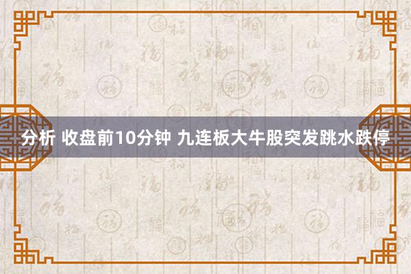 分析 收盘前10分钟 九连板大牛股突发跳水跌停