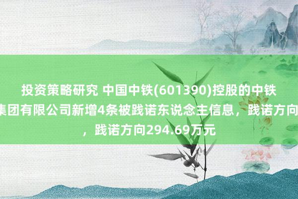 投资策略研究 中国中铁(601390)控股的中铁上海工程局集团有限公司新增4条被践诺东说念主信息，践诺方向294.69万元