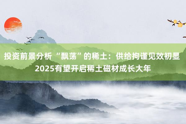 投资前景分析 “飘荡”的稀土：供给拘谨见效初显 2025有望开启稀土磁材成长大年