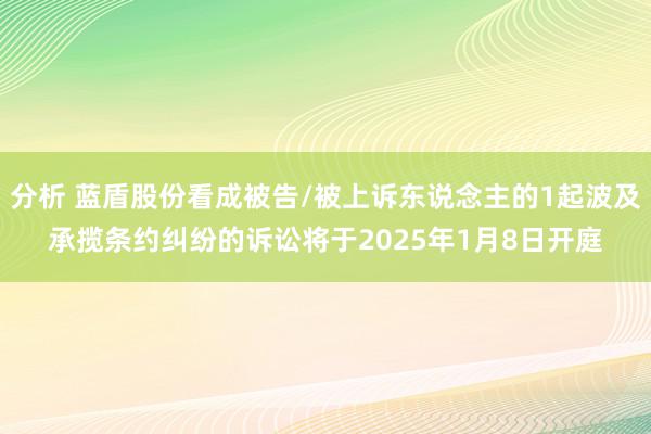 分析 蓝盾股份看成被告/被上诉东说念主的1起波及承揽条约纠纷的诉讼将于2025年1月8日开庭