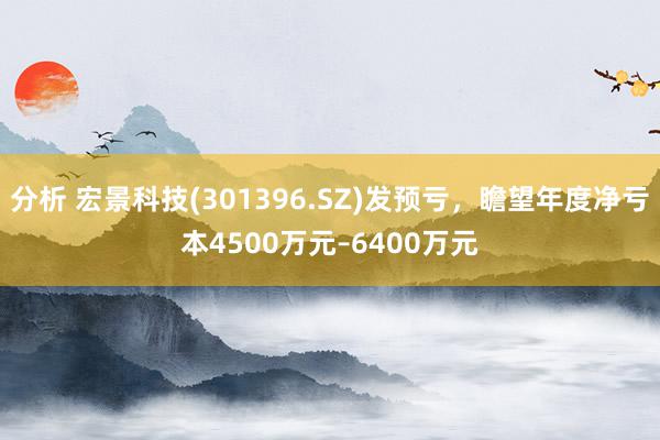 分析 宏景科技(301396.SZ)发预亏，瞻望年度净亏本4500万元–6400万元