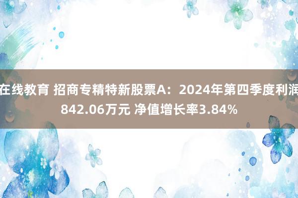 在线教育 招商专精特新股票A：2024年第四季度利润842.06万元 净值增长率3.84%