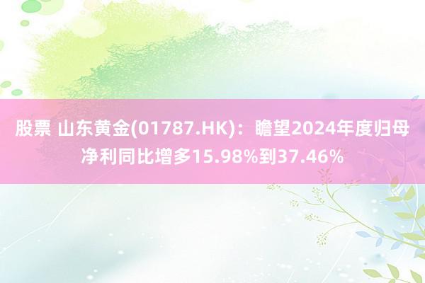 股票 山东黄金(01787.HK)：瞻望2024年度归母净利同比增多15.98%到37.46%