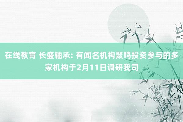 在线教育 长盛轴承: 有闻名机构聚鸣投资参与的多家机构于2月11日调研我司