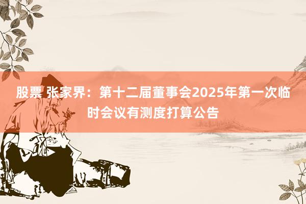 股票 张家界：第十二届董事会2025年第一次临时会议有测度打算公告