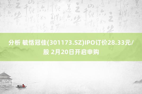 分析 毓恬冠佳(301173.SZ)IPO订价28.33元/股 2月20日开启申购