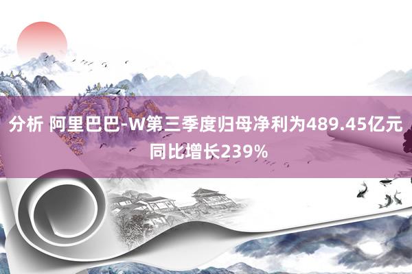 分析 阿里巴巴-W第三季度归母净利为489.45亿元 同比增长239%