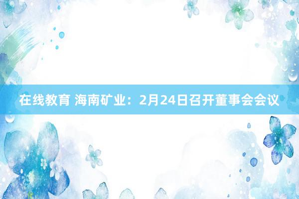 在线教育 海南矿业：2月24日召开董事会会议