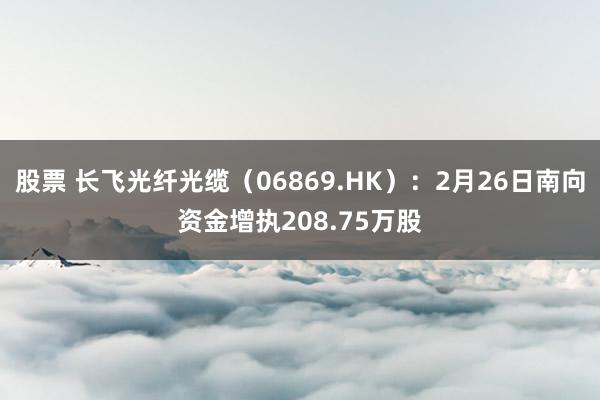 股票 长飞光纤光缆（06869.HK）：2月26日南向资金增执208.75万股