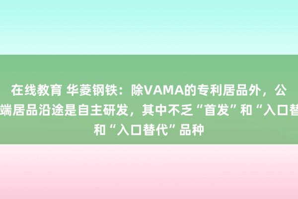 在线教育 华菱钢铁：除VAMA的专利居品外，公司其他高端居品沿途是自主研发，其中不乏“首发”和“入口替代”品种