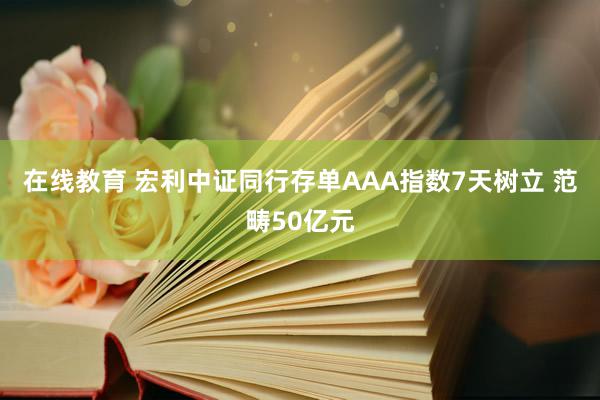 在线教育 宏利中证同行存单AAA指数7天树立 范畴50亿元