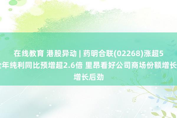 在线教育 港股异动 | 药明合联(02268)涨超5% 全年纯利同比预增超2.6倍 里昂看好公司商场份额增长后劲